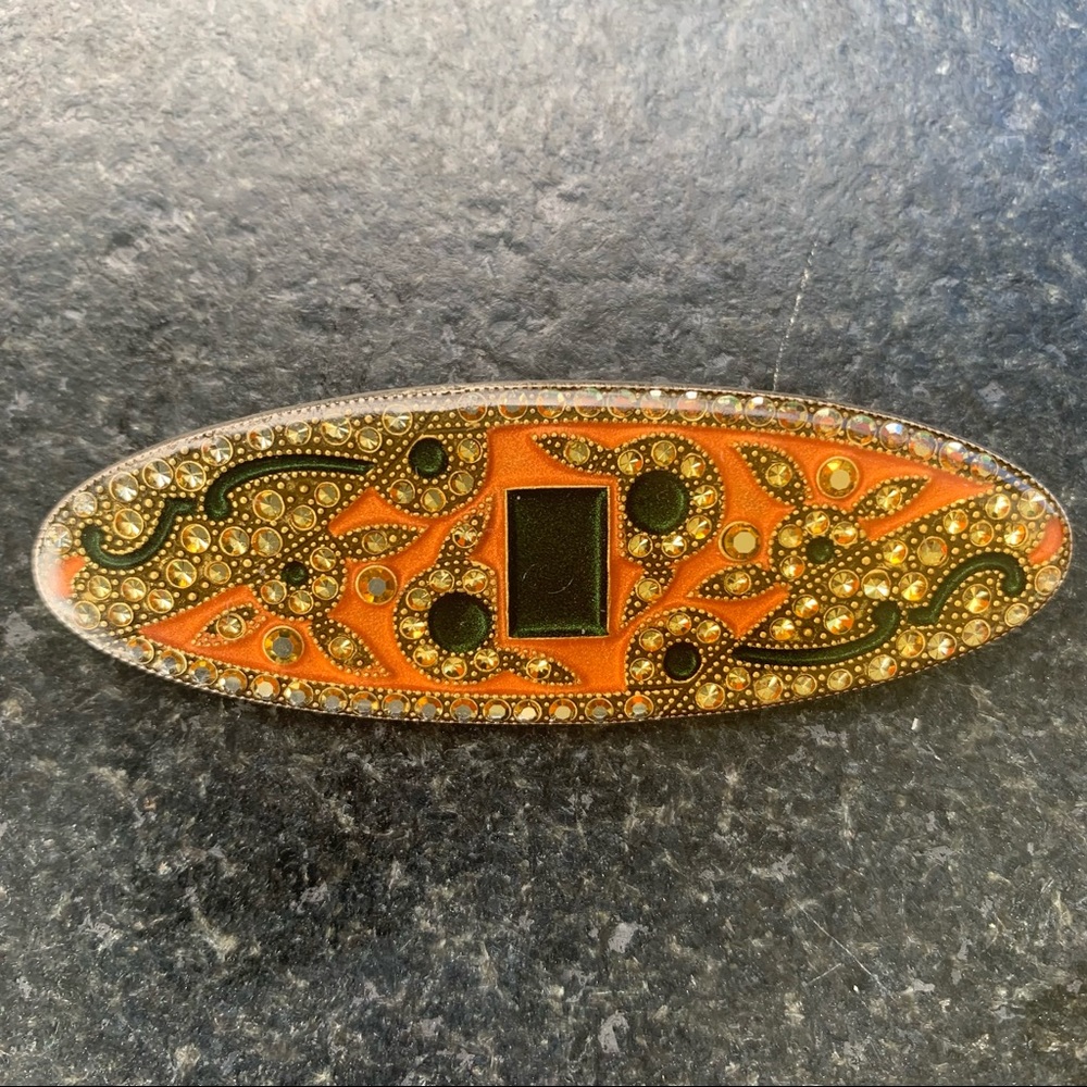 Catherine Popesco Swarovski Crystal Deco Brooch